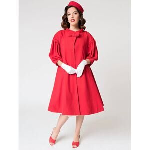 Unique Vintage Barbie Red Flare Coat
